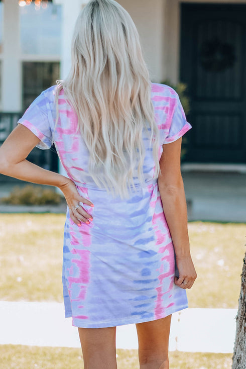 Family Matching Mom Multicolor Tie-Dye Mini Dress